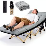 HABUTWAY Camping Cot Heavy Duty Folding Bed with Mattress-0