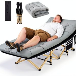 HABUTWAY Camping Cot Heavy Duty Folding Bed with Mattress-0