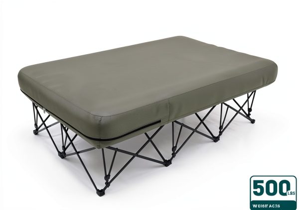 KAMPKEEPER Twin Camping Cot Blue Foldable Steel Frame-3