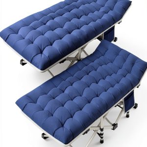 NESDCC Camping Cot 2 Pack Steel Frame Removable Pad-0