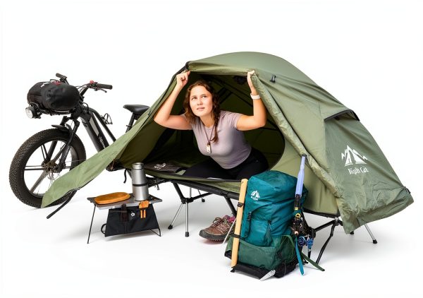 Night Cat Camping Cot Tent Waterproof Aluminum Frame 1-5