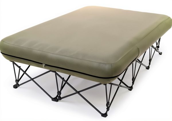 KAMPKEEPER Twin Camping Cot Blue Foldable Steel Frame-0