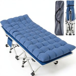 GETOVIN Camping Cot Metal Frame Comfortable Incline Design-0