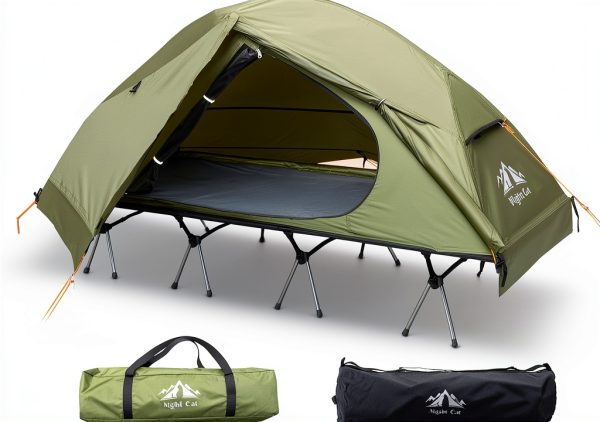 Night Cat Camping Cot Tent Waterproof Aluminum Frame 1-0