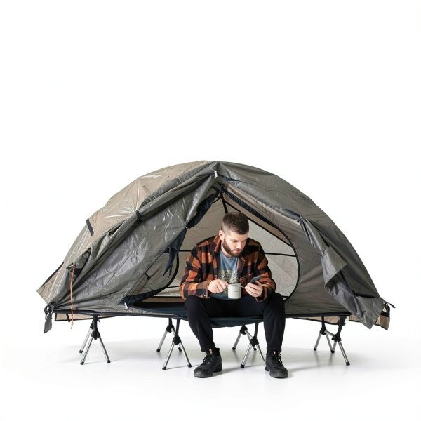 Night Cat Camping Cot Tent Waterproof Aluminum Frame 1-6