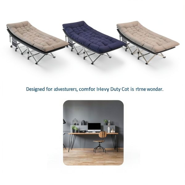 HABUTWAY Camping Cot Heavy Duty Folding Bed with Mattress-6