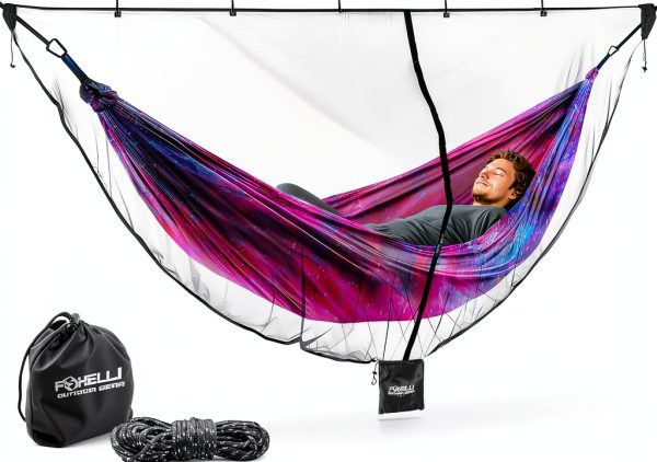 Foxelli Hammock Net Extra Large Lightweight Camping Gear-0