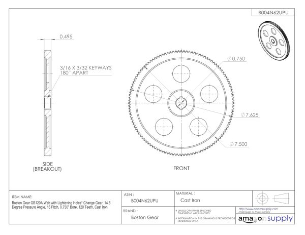 Boston Gear GB120A Industrial Gears for Mechanical Change-2